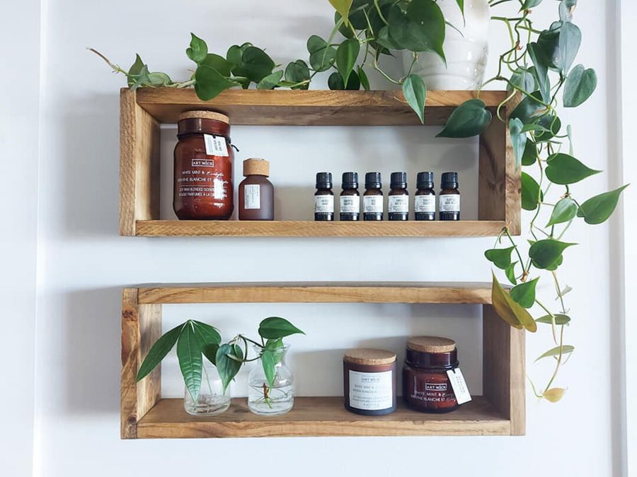 2 Set Medium Wood Box Wall Décor  Wood Shelves  Rustic Décor - Etsy added by Sharon Calonje Flores