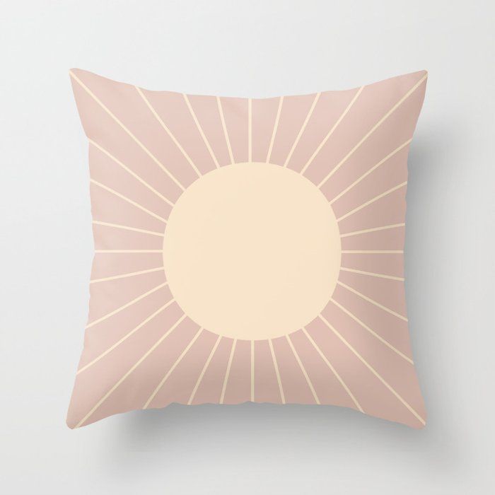 Minimal Sunrays - Neutral Pink Throw Pillow by colour poems added by Amanda Manganaro