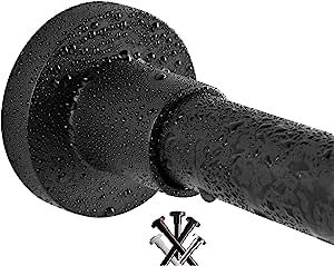 BRIOFOX Shower Curtain Rod 43-73 Inches Matte Black, Never Rust and Non-Fall Down Spring Tension Rod, Stainless Steel added by Emily Monsees
