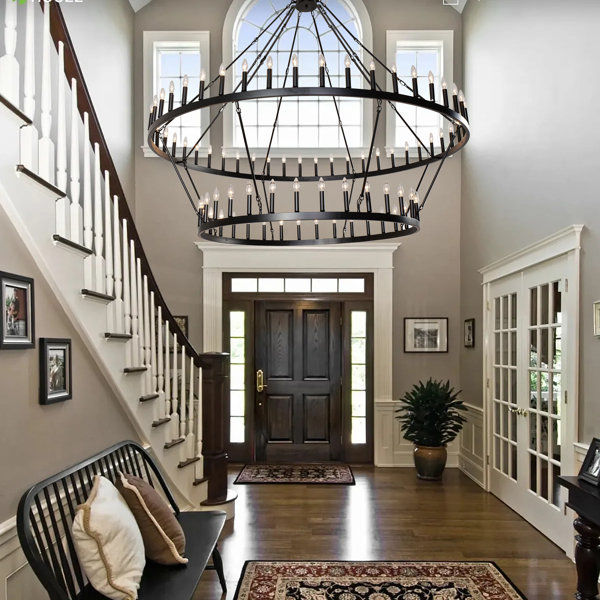 Allaynah 80 - Light Wagon Wheel Chandelier added by sallie tyler