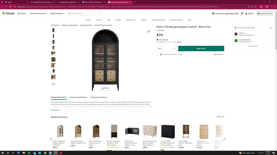 Nolan Tall Storage Display Cabinet - Black Oak - Modern - Accent Chests And Cabinets - by First of a Kind USA Inc | Houzz added by Tracie Robinson