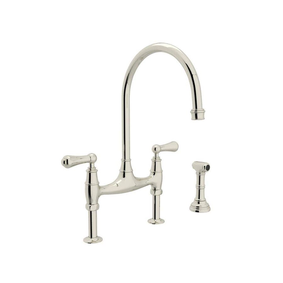 ROHL Perrin and Rowe 2-Handle Bridge Kitchen Faucet with Side Sprayer in Polished Nickel U.4719L-PN-2 - The Home Depot added by Eliza Przybyla