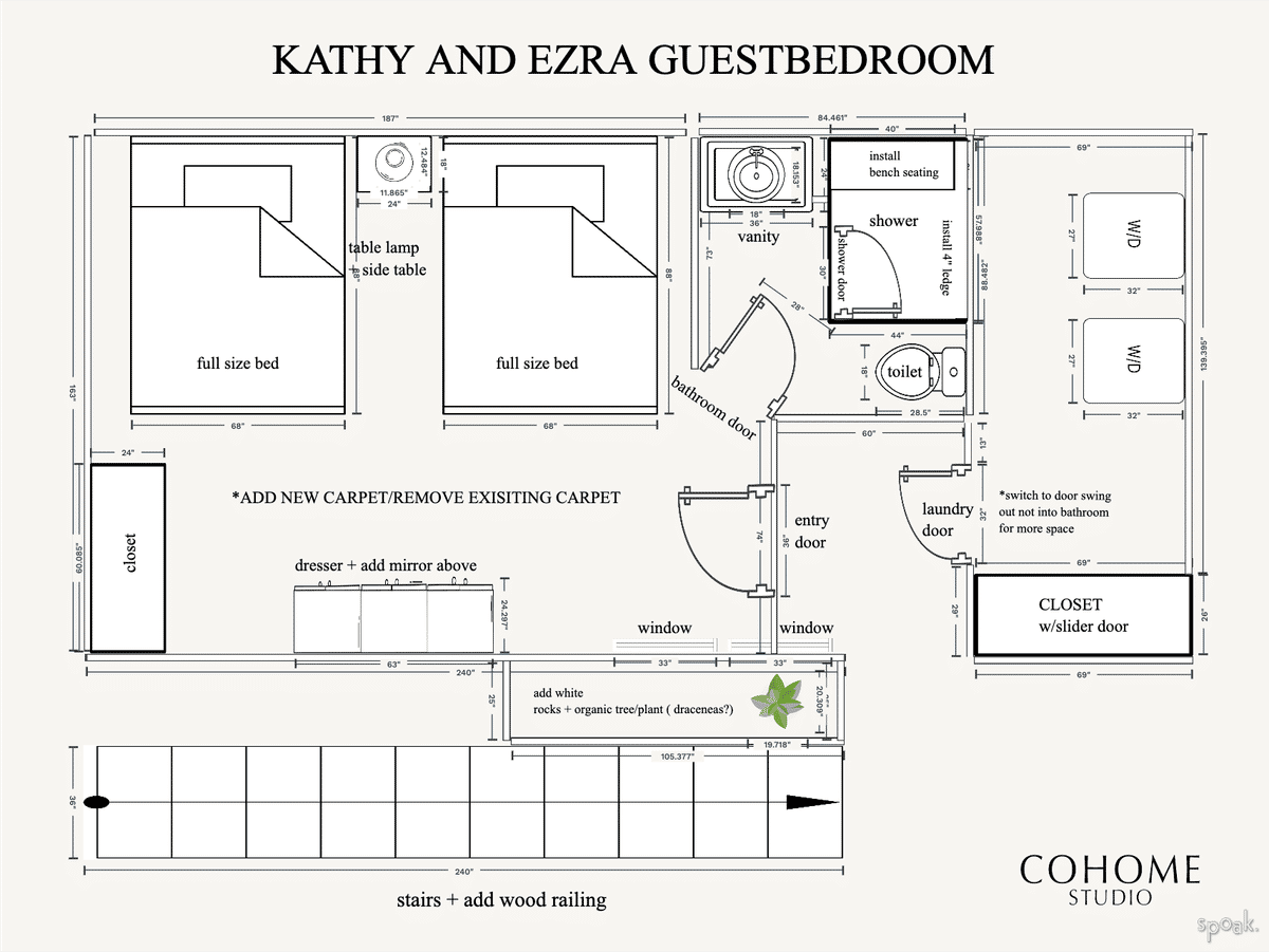 Bed + bathroom layouts and floor plan ideas., image size:1200x901