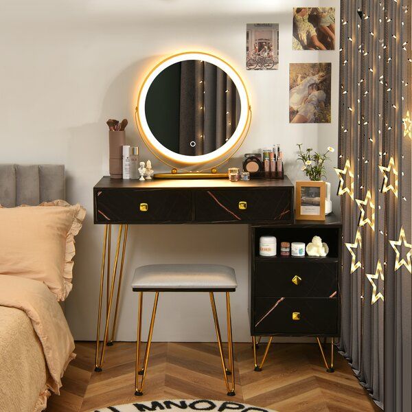 Vanity Table Stool Set with Mirror added by Elizabeth Logan