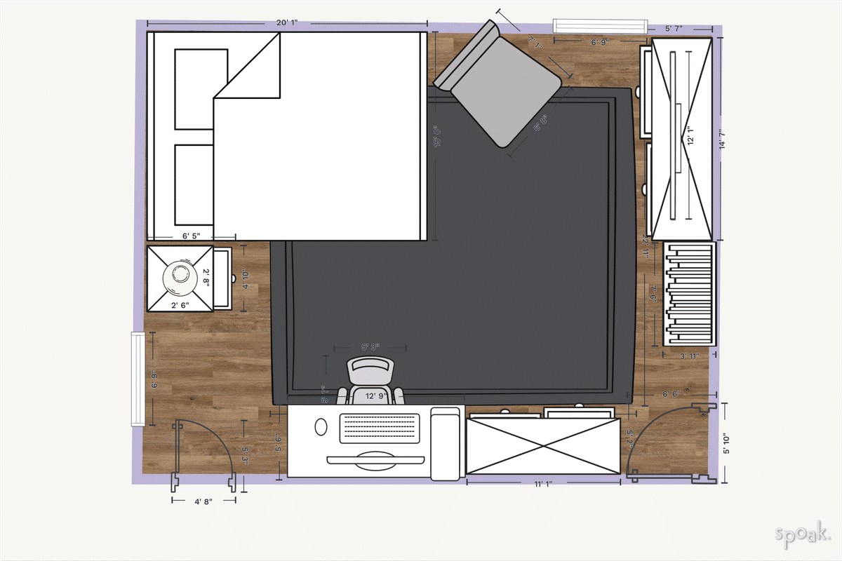 Bedroom Plan designed by Student1 Hauppauge