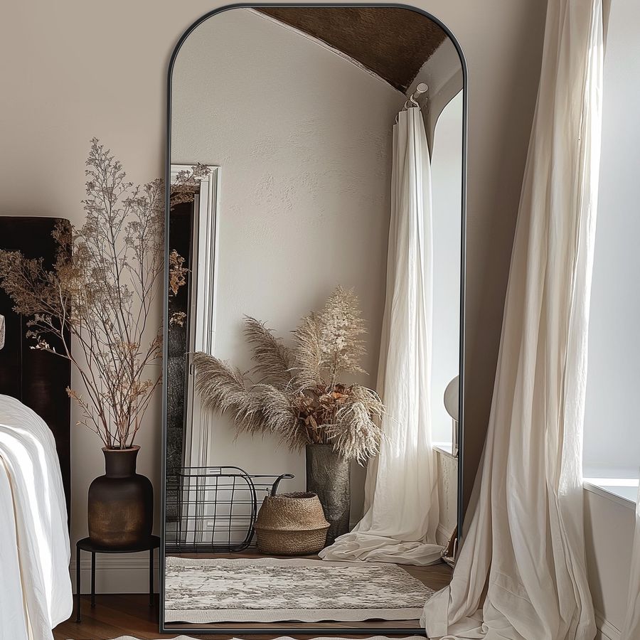 Antok 71"x32" Floor Mirror, Arched Full Body Standing Mirror for Bedroom & Living Room, Black - Walmart.com added by Sarah Jackson
