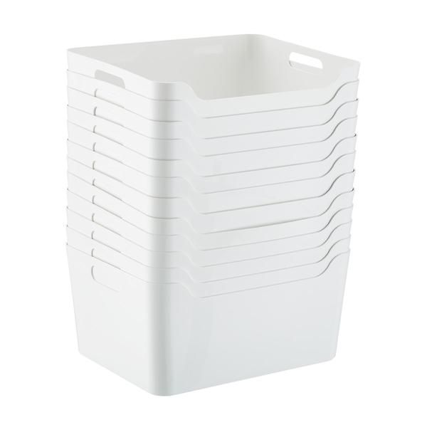 Case of 12 Large Plastic Bins w/ Handles White added by Rachel Fedorov