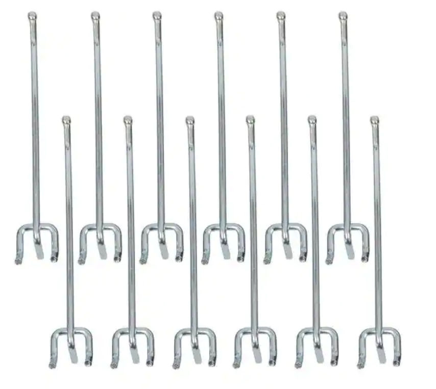 6 in. Zinc-Plated Steel Straight Peg Hooks (12-Pack) for 1/4 in. Pegboards added by Spoak Member