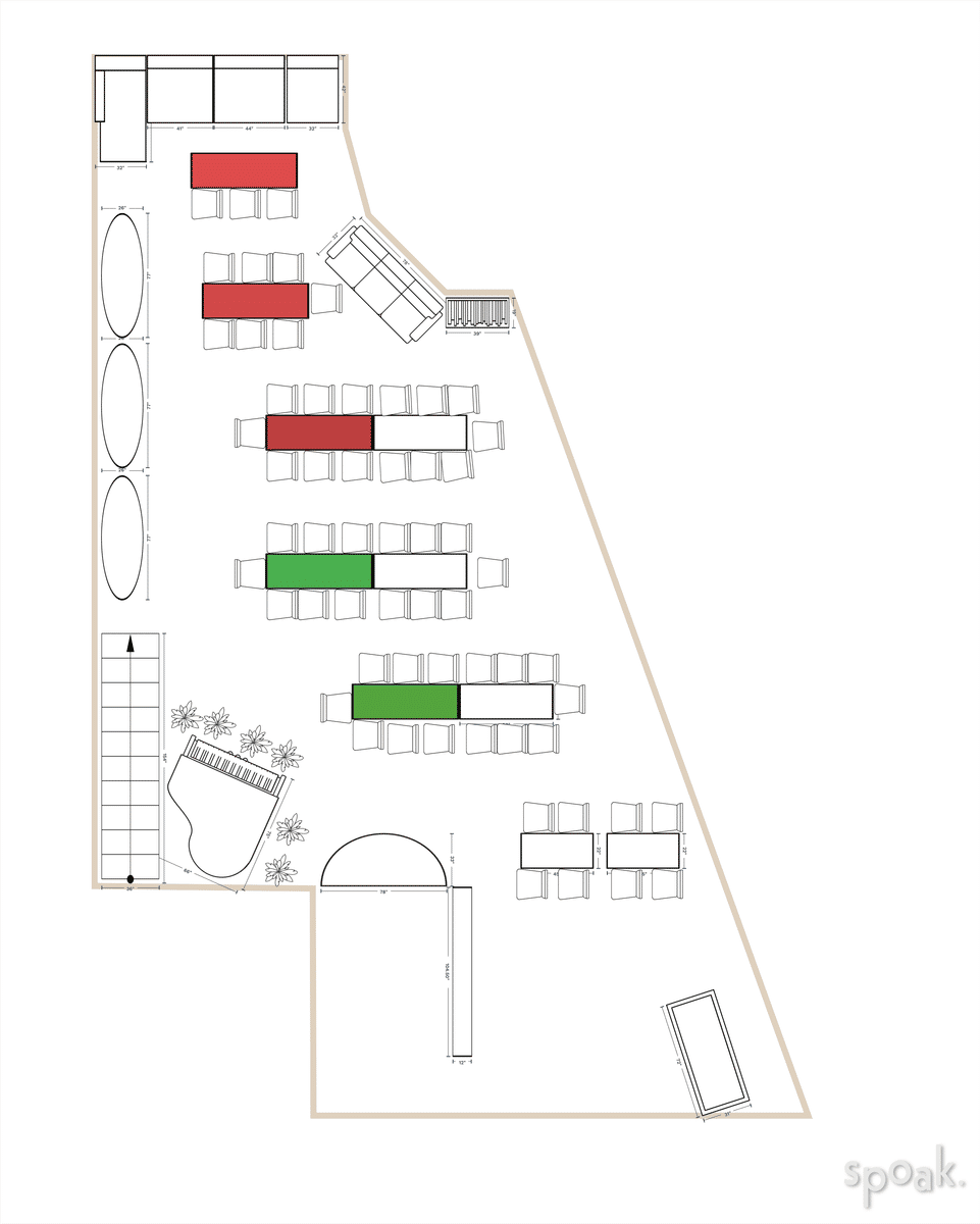Living + Dining Room Plan designed by CATALINA TRIGO