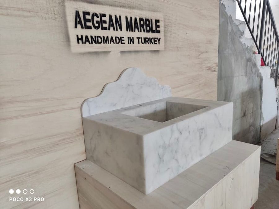 Cararra Marble Sink Wall Mount Washbasin Marble Sink White - Etsy added by Alex Grey