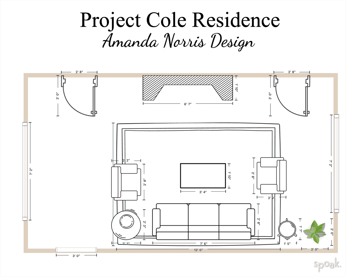 TV Room Layout designed by Amanda Norris