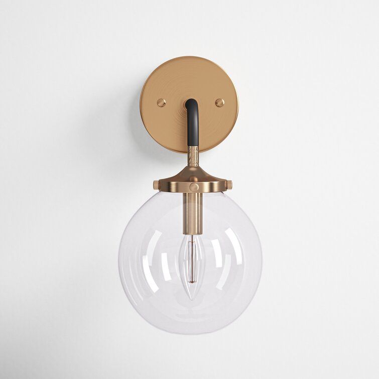 Dion 1 - Light Dimmable Matte Black/Antique Gold Armed Sconce added by Tammy Gerber