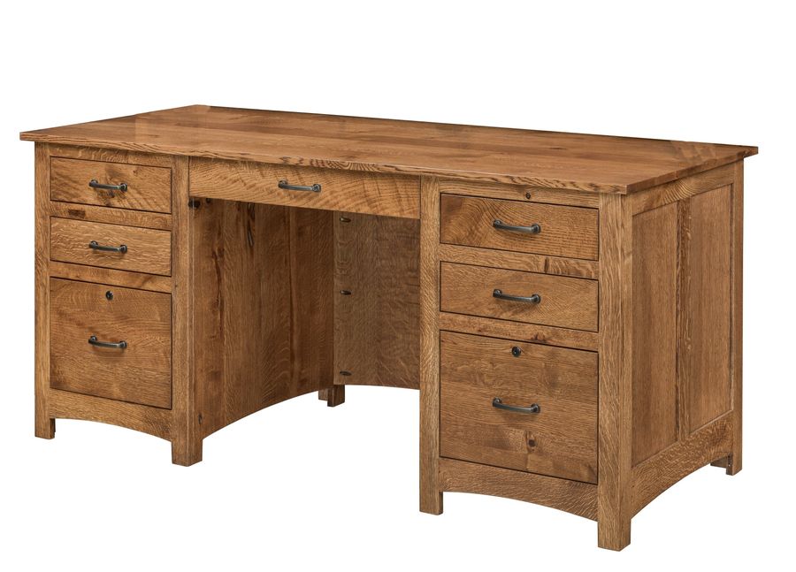 Amish Woodcreek Double Pedestal Desk - Quick Ship added by Rescued Room Design
