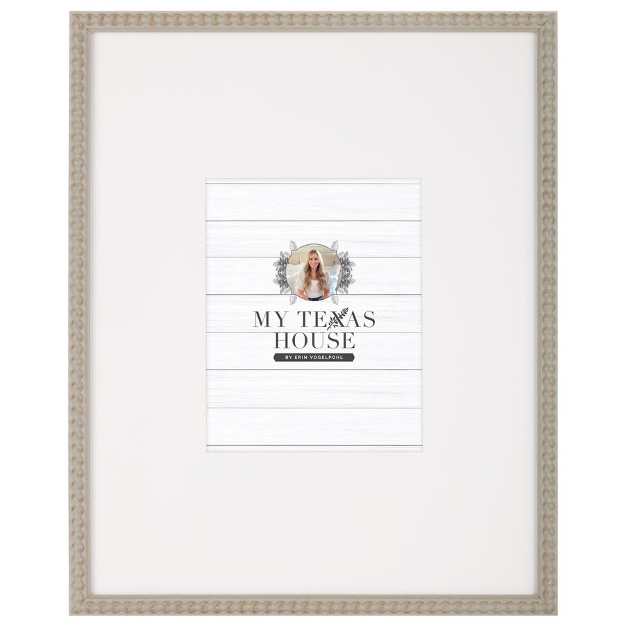 My Texas House Modern Farmhouse Gray Beaded 16x20 Tabletop Picture Frame with White Mat for 8x10 Photo - Walmart.com added by Melissa Fraum