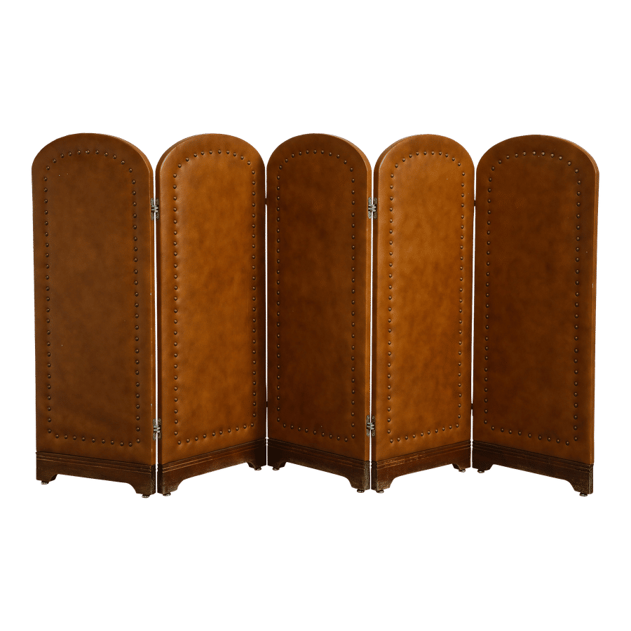 Vintage Leather Folding Screen With 5 Panels, C. 1960 added by Taylor Hoover
