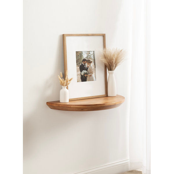 Bowenvale Half Moon Solid Wood Floating Table Shelf added by Rescued Room Design