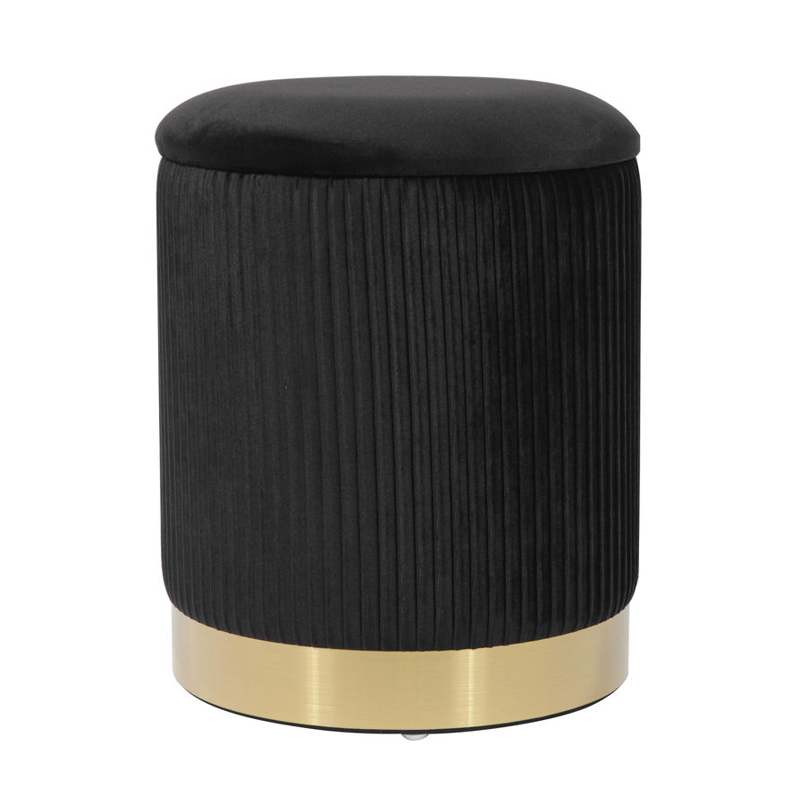 Zoe Black Velvet Storage Ottoman - TOV Furniture added by Lauren Houston