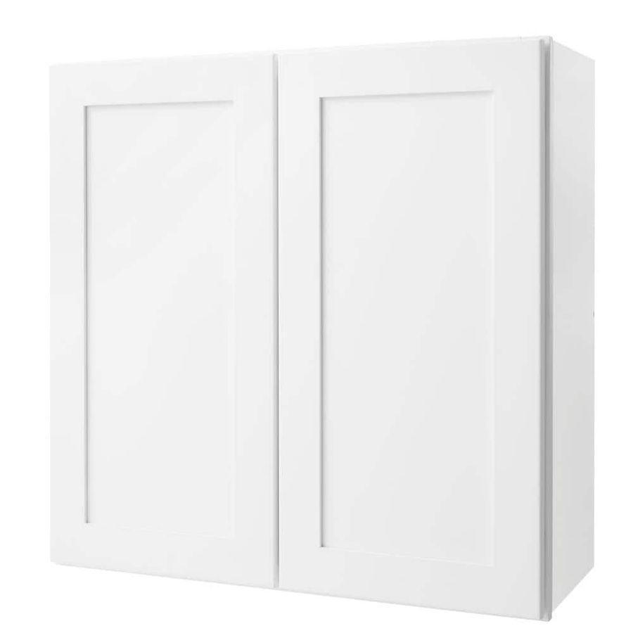 Hampton Bay Avondale Shaker Alpine White Quick Assemble Plywood 30 in Wall Kitchen Cabinet (30 in W x 30 in H x 12 in D) W3030 - The Home Depot added by Trinity Lightfoot