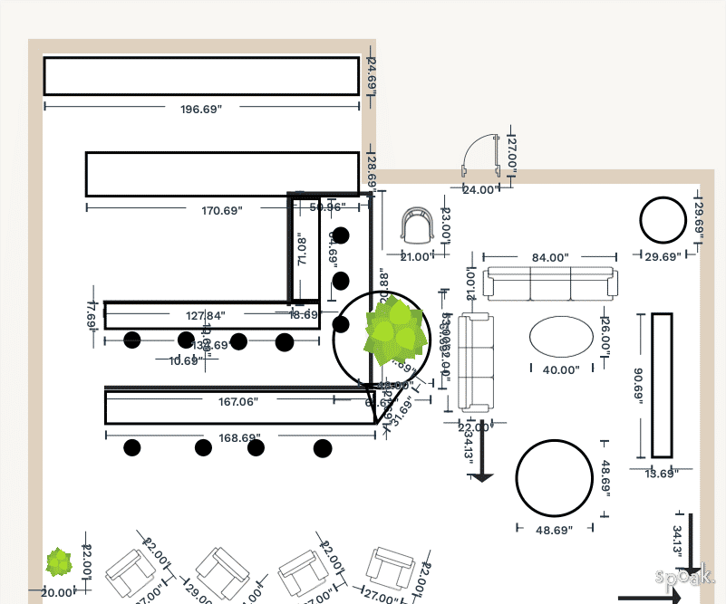 Family Room Floor Plan designed by Carolina Lopez