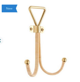 Gold Metal And Cane Wrapped Double Wall Hook added by Stephanie Northrop
