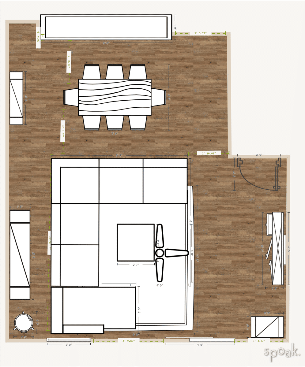 Family Room Layout designed by jazmine Downing