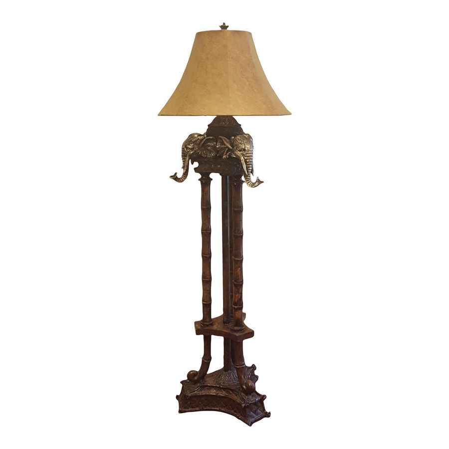 1980s Maitland Smith Metal Bamboo Elephant Motif Floor Lamp added by Danyale McCurdy-McKinnon, PhD