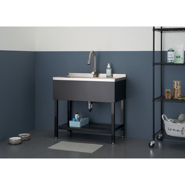 36" L x 20" W Free Standing Service Sink with Faucet added by Paulina Canini
