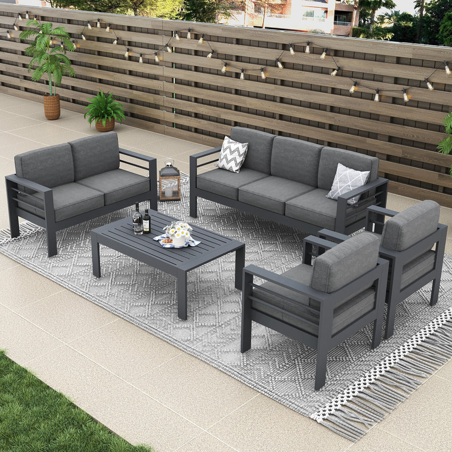 7 - Person Outdoor Seating Group with Cushions added by Whitney Crutcher