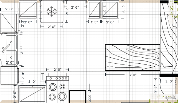 Kitchen Layout designed by Karis Tenneson