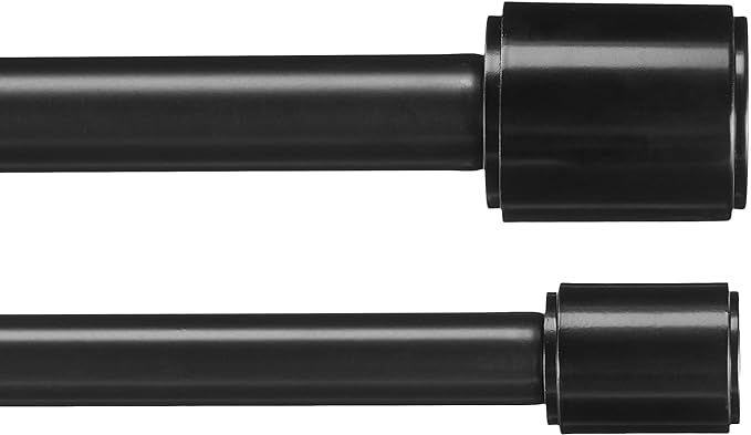 Amazon Basics 1" Double Curtain Rod With Cap Finials - 72" to 144", Black added by lydia taylor