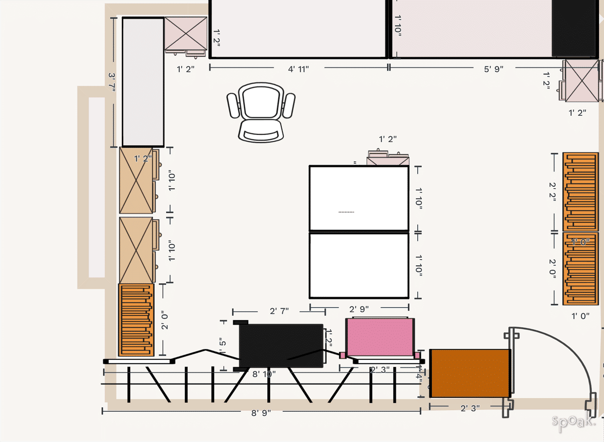Dorm Room Layout designed by Rebecca Hedrick