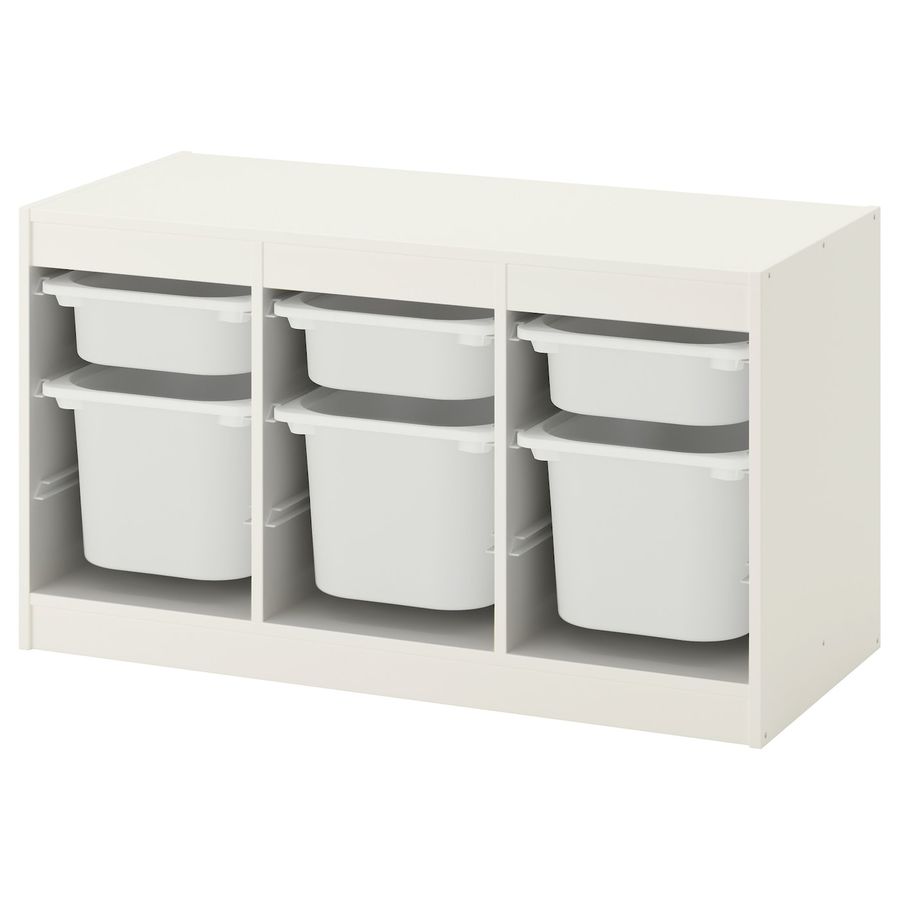 TROFAST storage combination with boxes, white/white, 39x173/8x22" - IKEA added by Jessica Barker