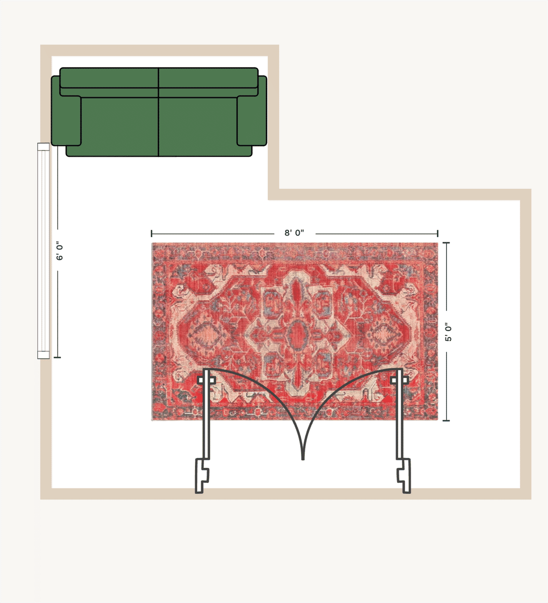 TV Room Floor Plan designed by Molly Lennan