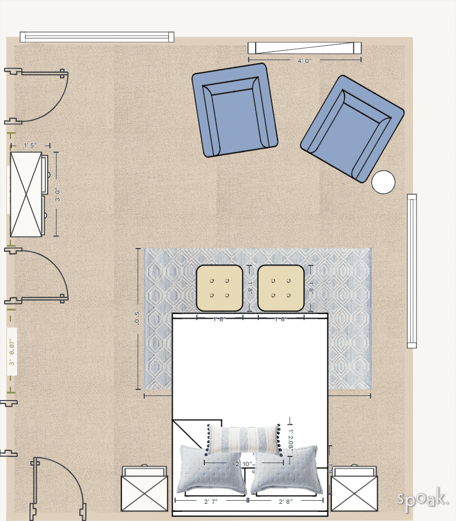 Large Bedroom Floor Plan designed by Brigid Steiner