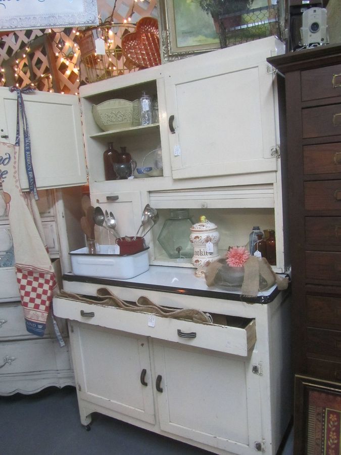 Vintage Hoosier Cabinet  Kitchen Cabinets White Cabinet - Etsy added by Kathryn Arms