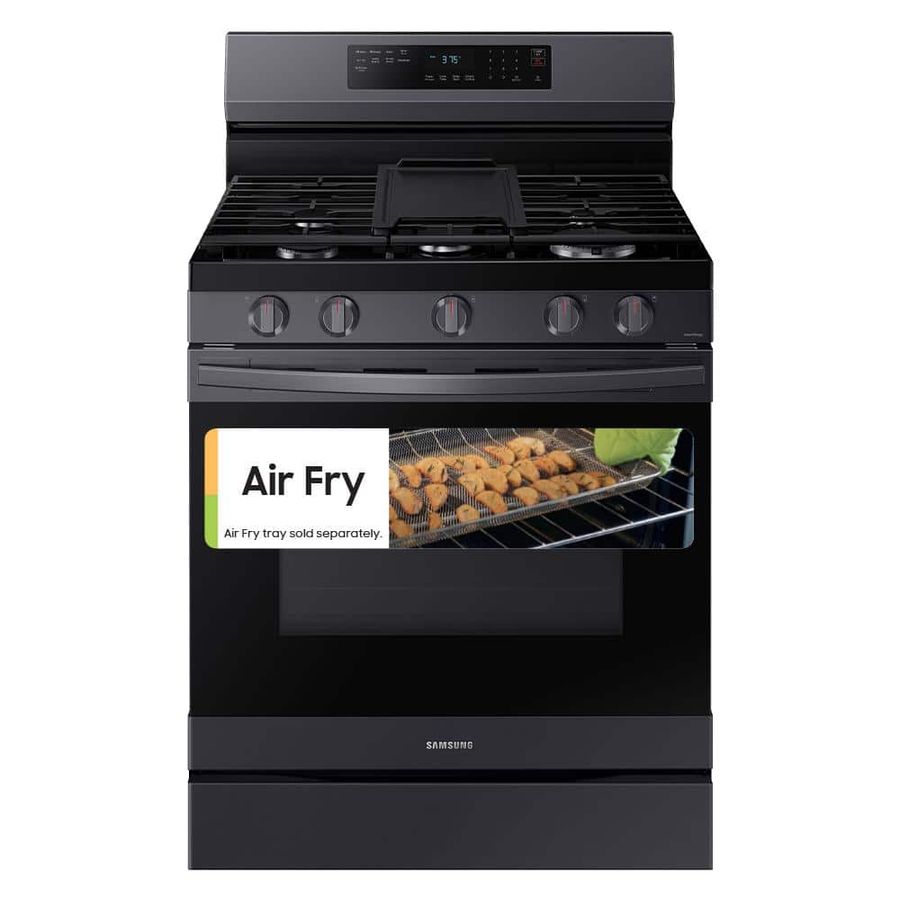 Samsung 30 in. 5 Burner Freestanding Gas Range in Black Stainless Steel with Convection, Air Fry, Dehydrator Oven Cooking NX60A6511SG - The Home Depot added by Zanneta Peart Bennett
