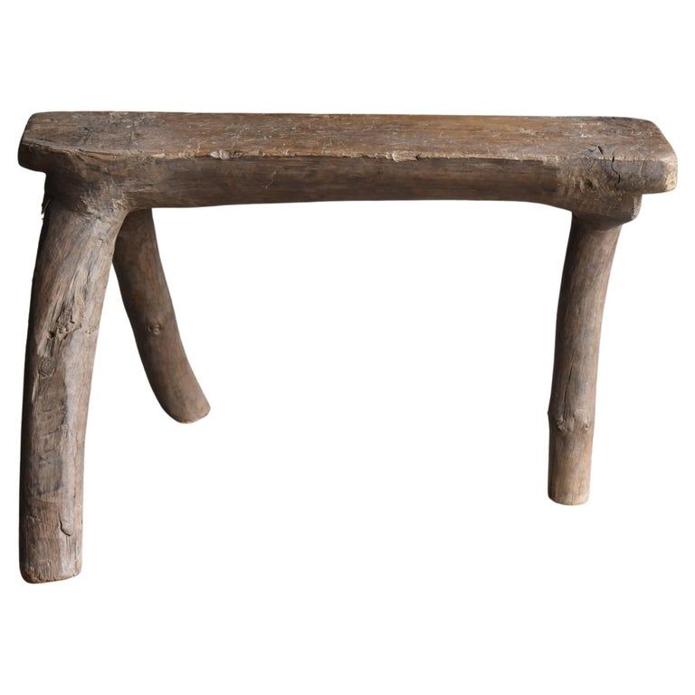 Japanese Antique Primitive Stool 1860s-1900s / Wabi Sabi Wooden Chair Mingei added by Juliana Martinez