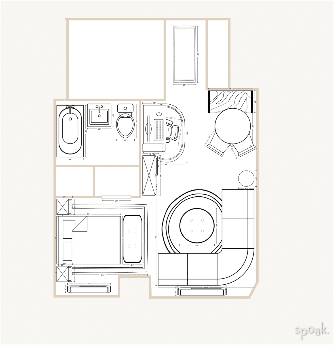 Large Apartment Floor Plan designed by Taylor Doyle