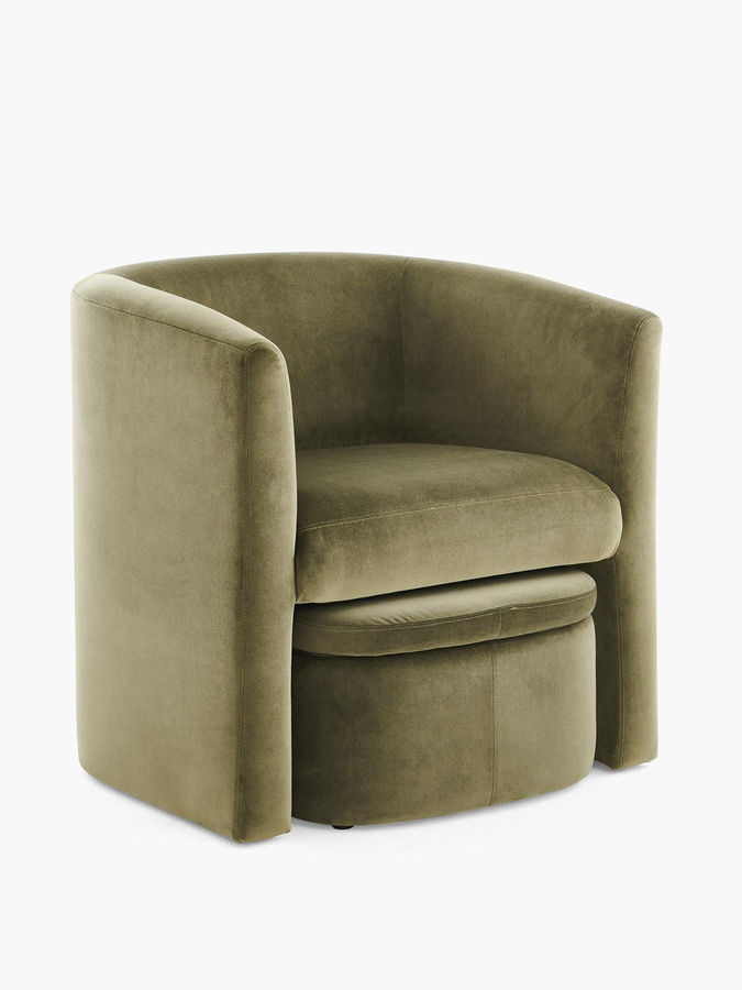 PRE-ORDER Velvet Barrel Chair with Storage Ottoman Set added by April Meisner