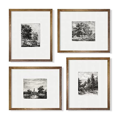 Minimalist Neutral Botanical Set - Black White Tree Sketch Drawing - Vintage Woodland Picture Print - Boho Farmhouse Room Decor - French Country Kitchen Bathroom Bedroom - Aesthetic Landscape Poster added by Joy Ivy