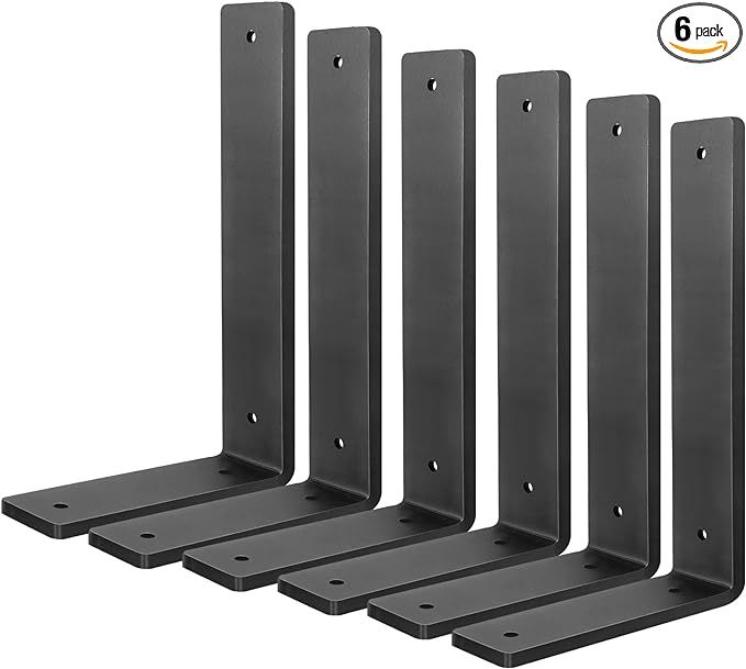 Heavy Duty Shelf Brackets 8 Inch (6 Pack), Rustic L Floating Shelf Brackets, Wall Shelf Bracket for DIY Decorative with Mounting Hardware added by Chelsea Killmer