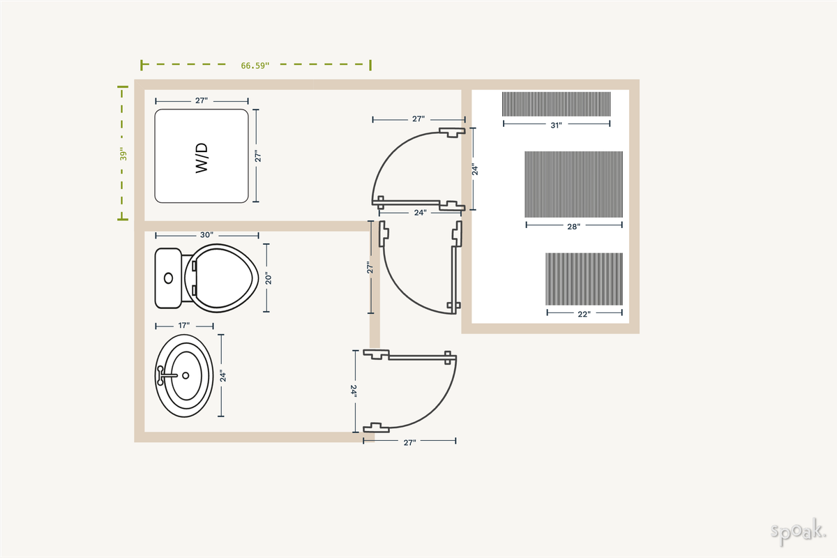 Bathroom Floor Plan designed by Shanley Pearl