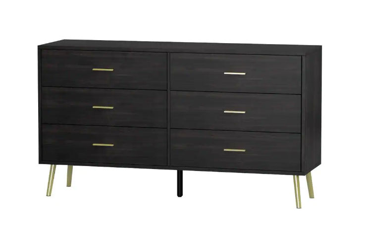 6-Drawers Black Wood Dresser Storage Cabinet Organizer added by Blackbird House