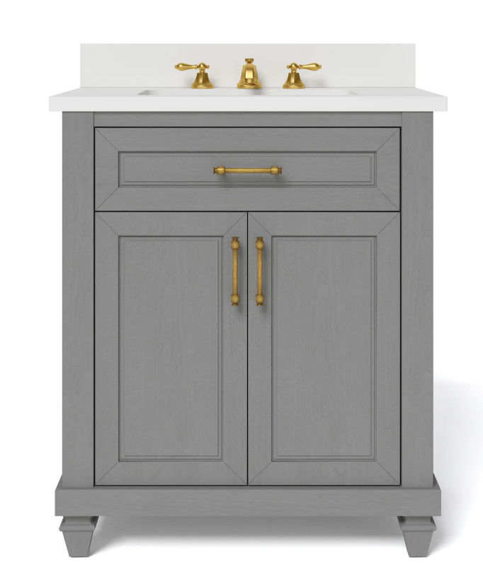 Grovehurst 30 in. W x 34.5 in. H Bath Vanity in Antique Grey with Engineered Stone Vanity Top in White with White Basin added by Frances Pearce