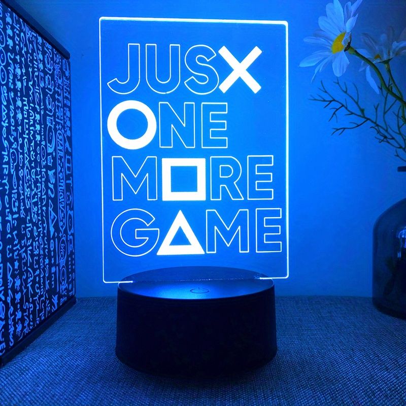 1pc 3D Letter Acrylic Night Light, USB Powered & Battery Operated Optical Illusion Table Lamp With Remote Control, 16 Color Changing RGB Ambient Lights For Bedroom Festival Home Bedside Gaming Room Decor added by Regina Partee
