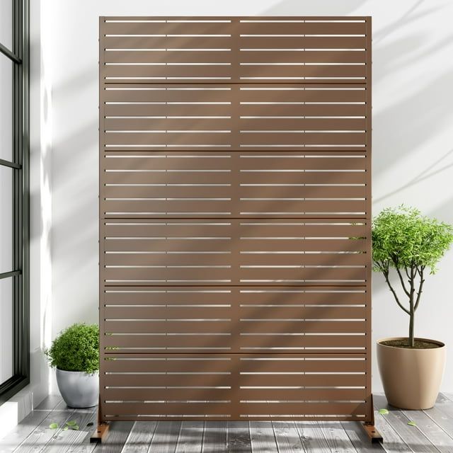 MAYEERTY 72" x 47" Outdoor Privacy Screen, Metal Decorative Screen for Garden added by Erica Ramon