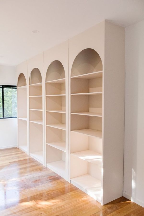 DIY Arched Wall Library — Smor Home | Home, Spanish living room, Store design interior added by Spoak Member