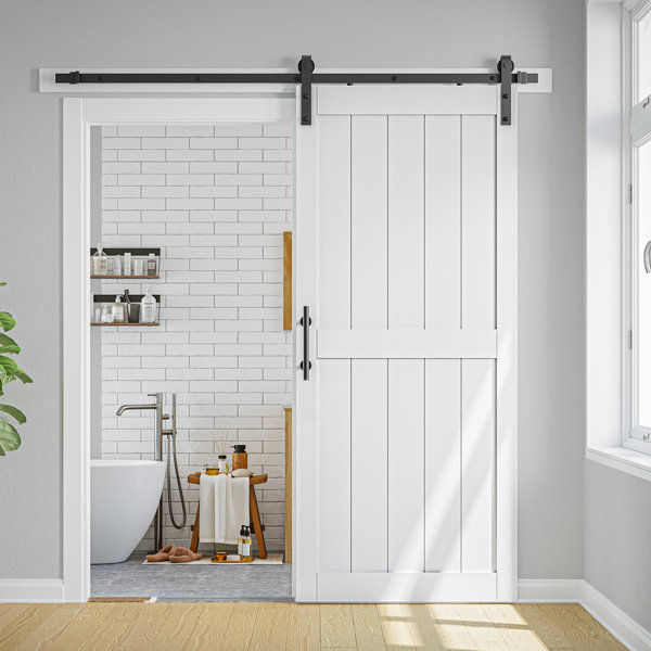 Manufactured Paneled Wood Barn Door with Installation Hardware added by Kelli French