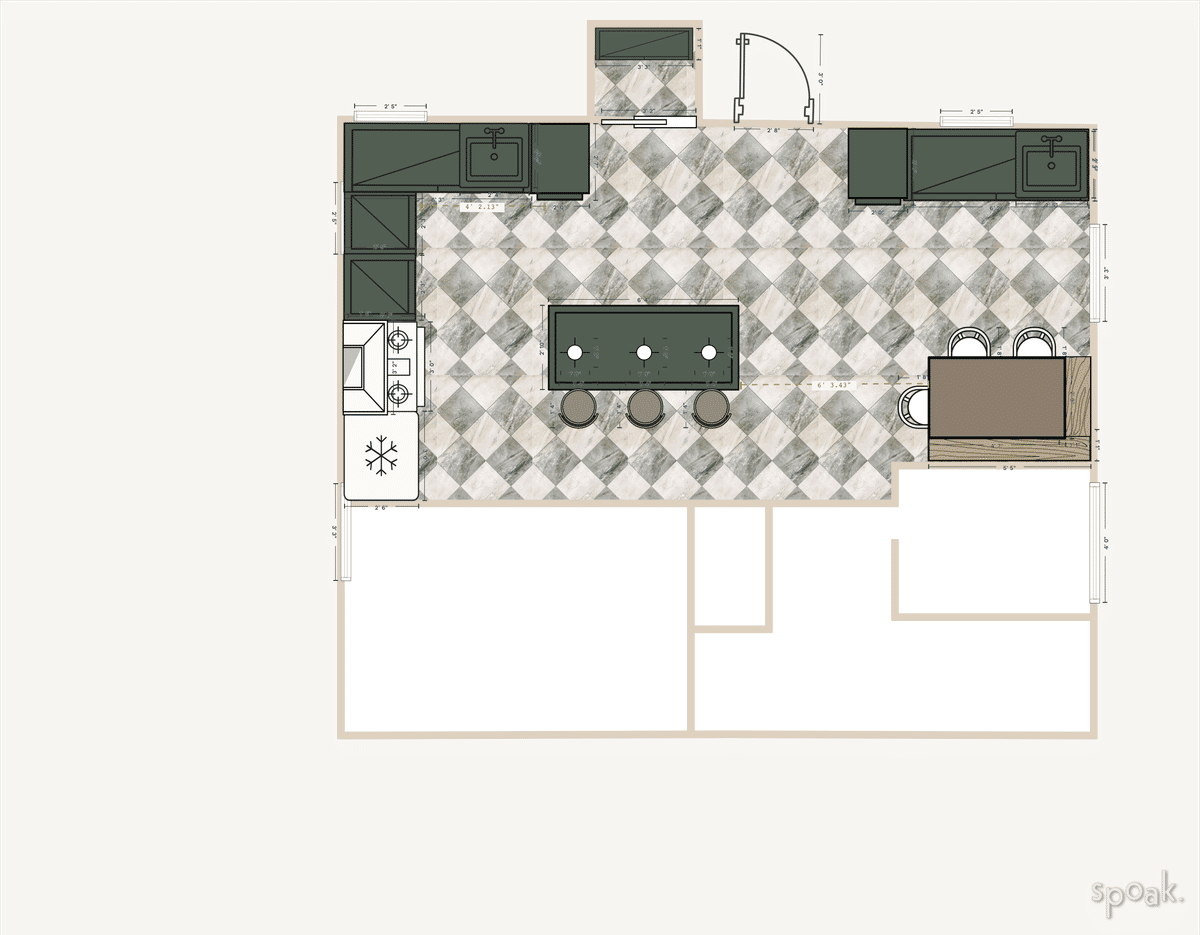 Large Kitchen Layout designed by olivia gibbons