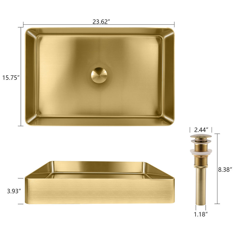 Jumeirah Stainless Steel Rectangle Vessel Bathroom Sink added by The Casual Digest